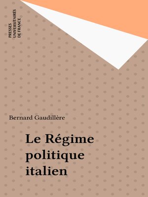 cover image of Le Régime politique italien